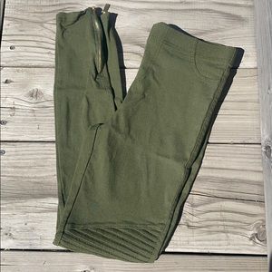 Olive Green Moto Pants